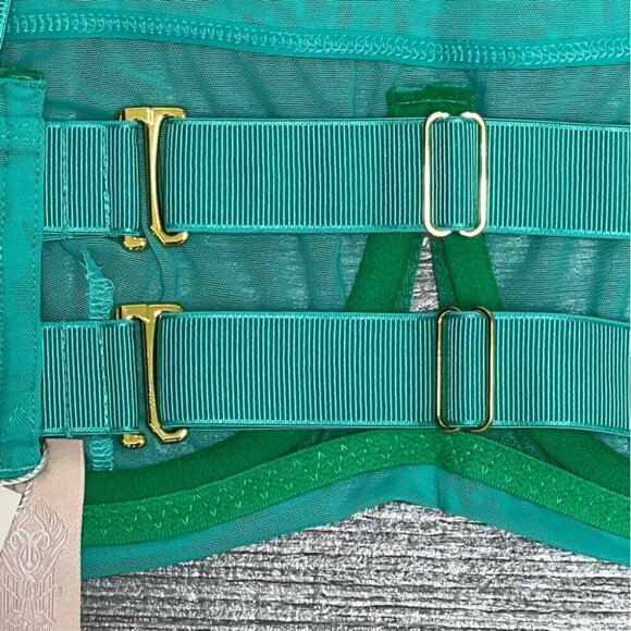 NWT We are HAH Free People Bra Fits 30-38C Teal Mesh Sheer 30C 32C 34C 36C 38C - Picture 10 of 14